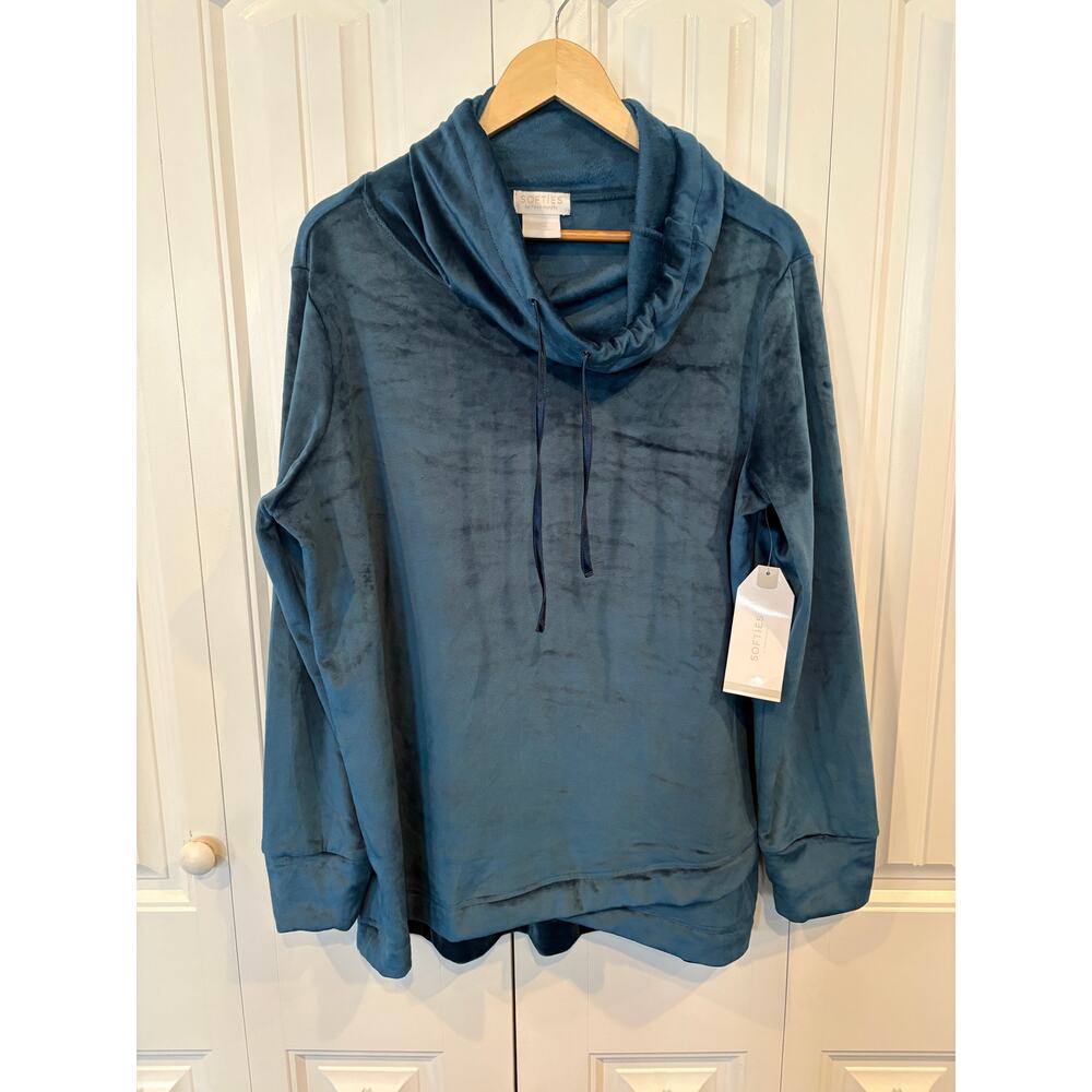 Sofiies Blue Plush‎ Cowl Neck Sweatshirt Size XL